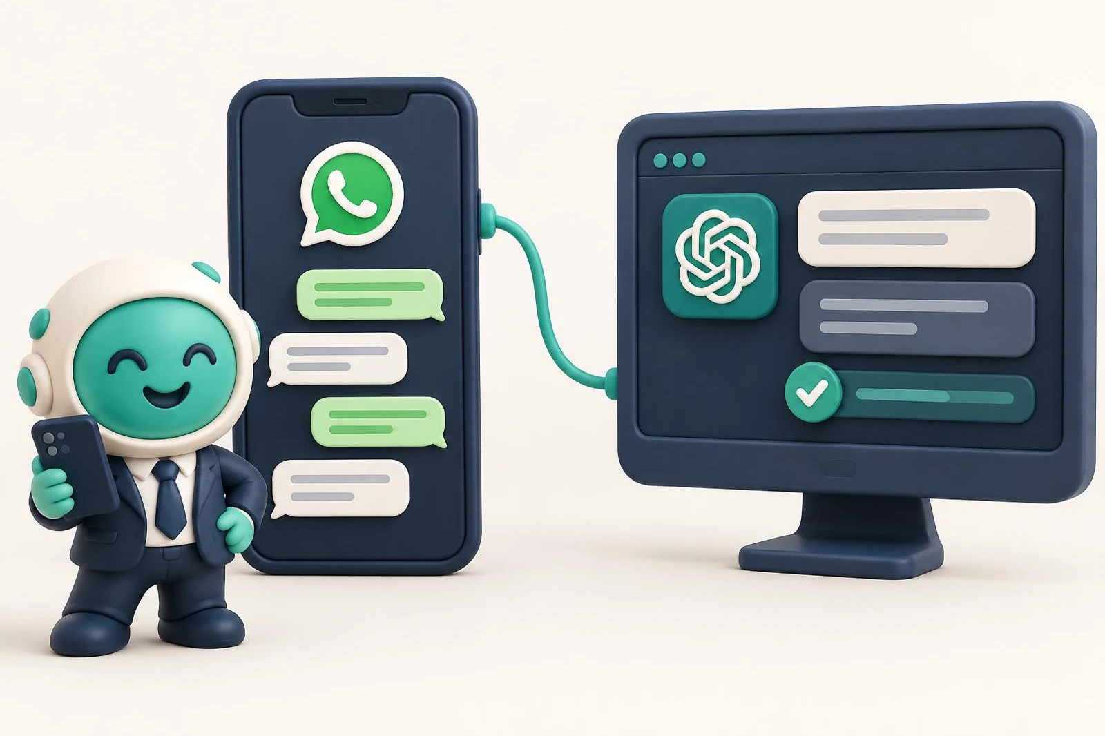 Portada del artículo: Cómo conectar WhatsApp con ChatGPT (el WhatsApp de tu negocio, paso a paso)